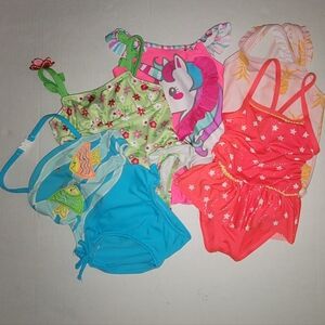 Swim suits 12 months girl  floral unicorn fish stars one piece